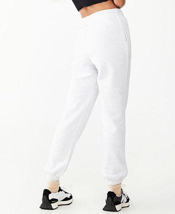 Calça de moletom feminina COTTON ON Plush Gym Track, branca, tamanho grande