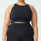 Top curto de compressão ativa feminino COTTON ON, preto, tamanho 12W
