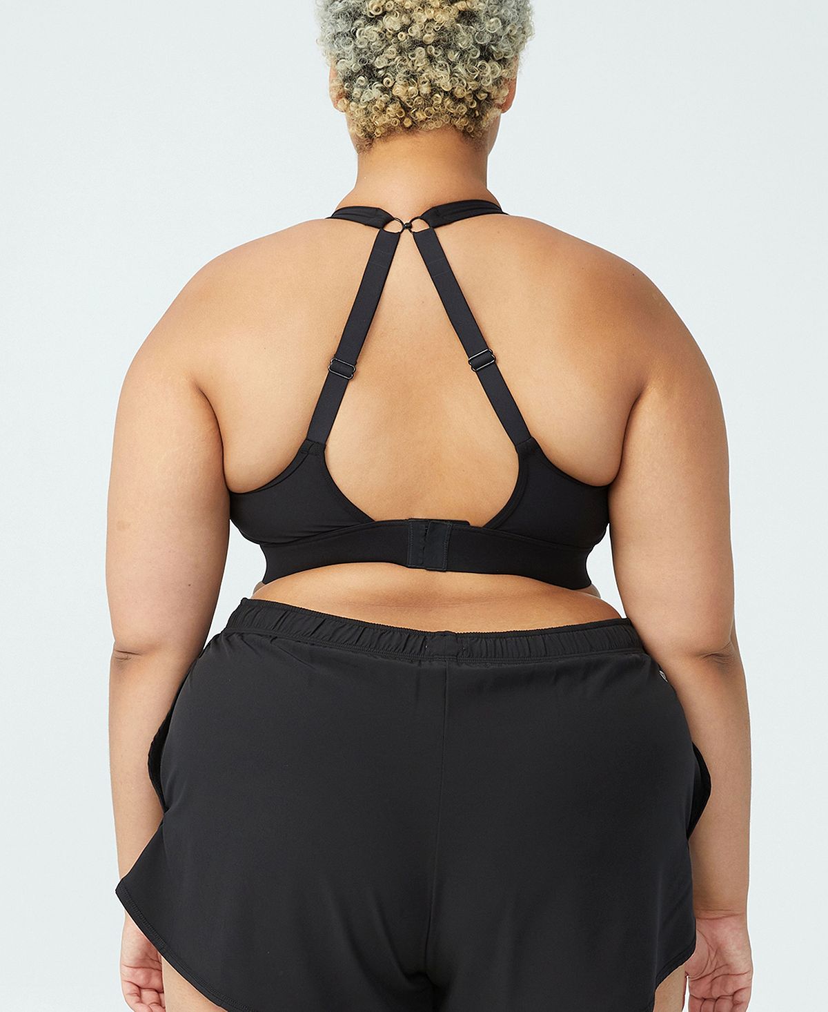 Top curto de compressão ativa feminino COTTON ON, preto, tamanho 12W