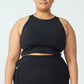 Top curto de compressão ativa feminino COTTON ON, preto, tamanho 12W