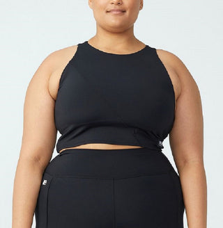 Top curto de compressão ativa feminino COTTON ON, preto, tamanho 12W