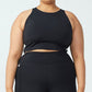 Top curto de compressão ativa feminino COTTON ON, preto, tamanho 16W