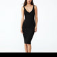 Vestido midi justo de malha feminino COTTON ON, preto, tamanho GG