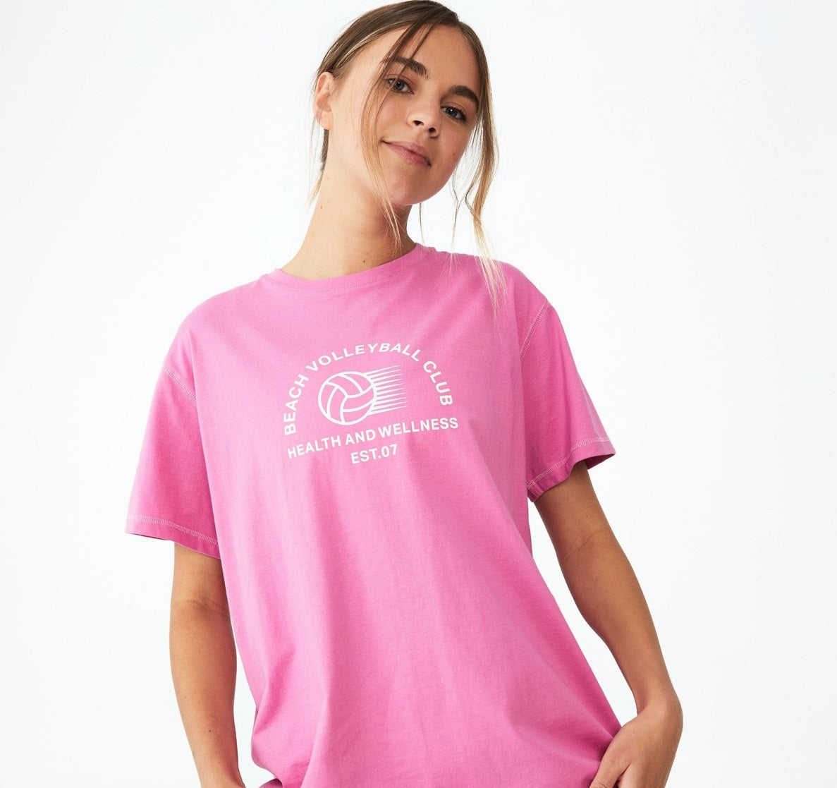 Camiseta feminina orgânica ativa COTTON ON rosa