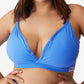 Sutiã cropped Cotton On Active Ultimate Active Plunge Feminino Azul Tamanho 16W