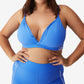 Sutiã cropped Cotton On Active Ultimate Active Plunge Feminino Azul Tamanho 16W