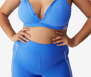COTTON ON Women's Ultimate Active Plunge Crop Bra Blue Size 18W