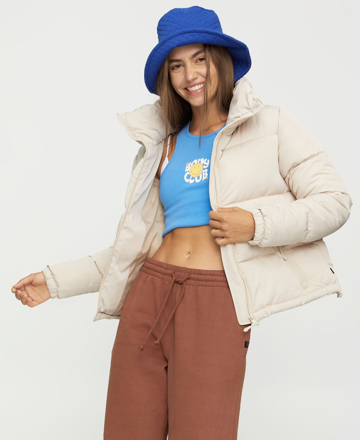 Jaqueta Puffer Cotton On Feminina The Recycled Mother Branca Tamanho Grande