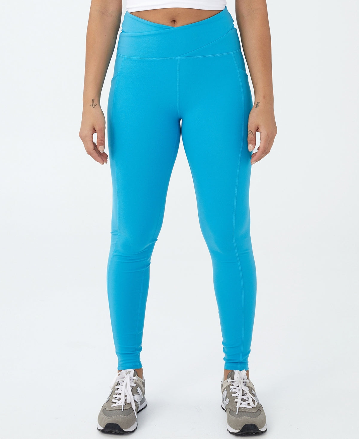 Calça justa feminina COTTON ON com bolso ultramacio e comprimento total, azul, tamanho médio