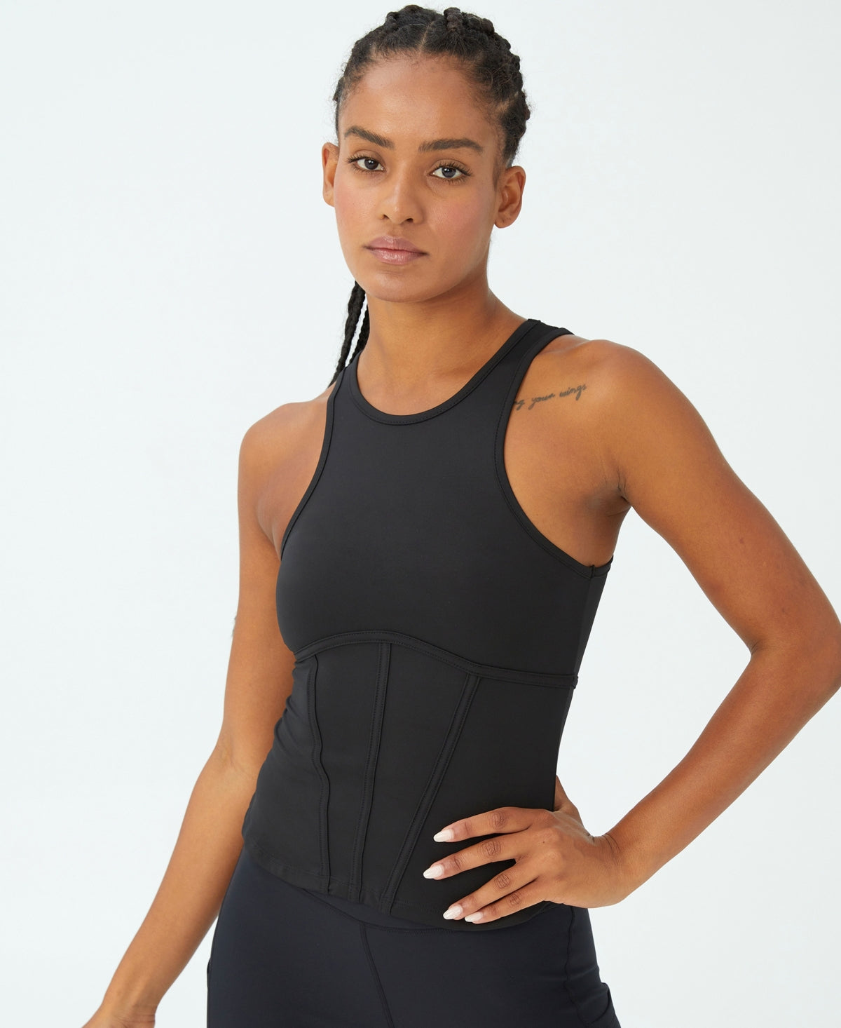 COTTON ON Top feminino com bustiê e decote profundo, preto, tamanho X-S