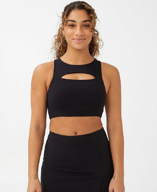 COTTON ON Women's Smoothing Cut Out Vestlette Top Black Size Small