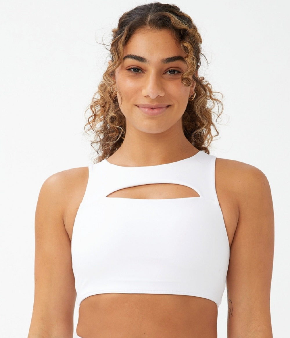 Top feminino com recortes suaves e colete COTTON ON, branco, tamanho grande