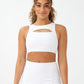 Top feminino com recortes suaves e colete COTTON ON, branco, tamanho X-G