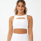 Top feminino com recortes suaves e colete COTTON ON, branco, tamanho X-G