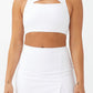 Top feminino com recortes suaves e colete COTTON ON, branco, tamanho X-G