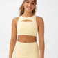 Top feminino com recortes suaves e colete COTTON ON, amarelo, tamanho X-G