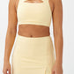 Top feminino com recortes suaves e colete COTTON ON, amarelo, tamanho X-G