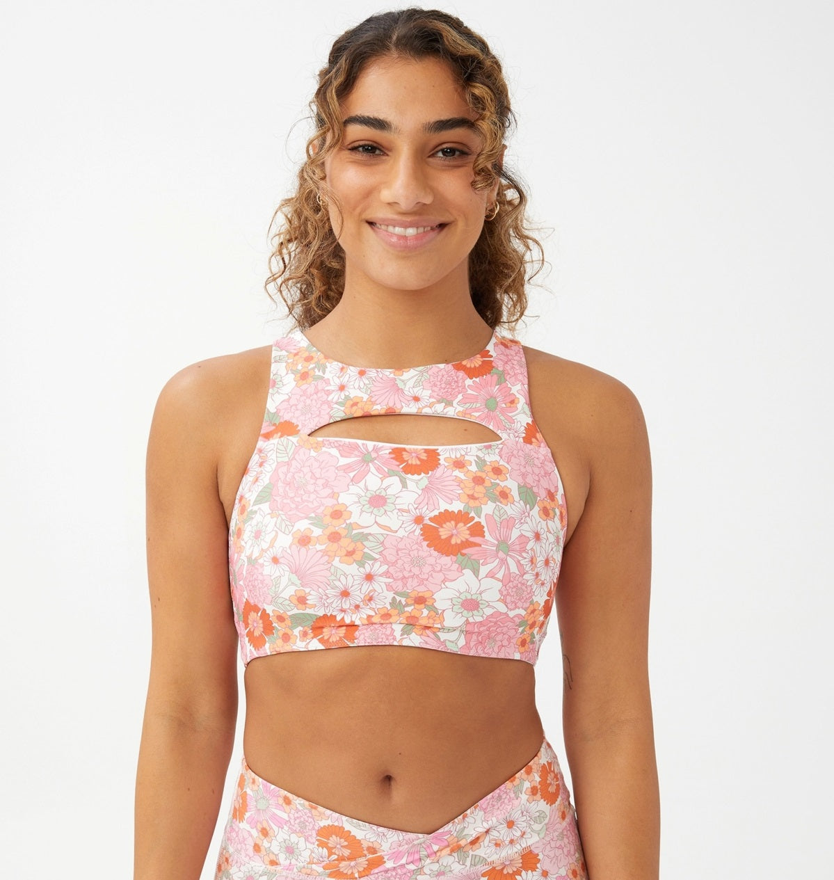 Top feminino com recortes suaves e colete COTTON ON rosa tamanho grande