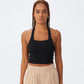 COTTON ON Top feminino de malha com decote torcido e alças finas, preto, tamanho extragrande