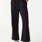 Calça de moletom feminina Cotton On Plush Wide Leg, preta, tamanho médio