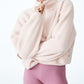 Suéter feminino COTTON ON Crop Sherpa com zíper e meio zíper, rosa, tamanho grande