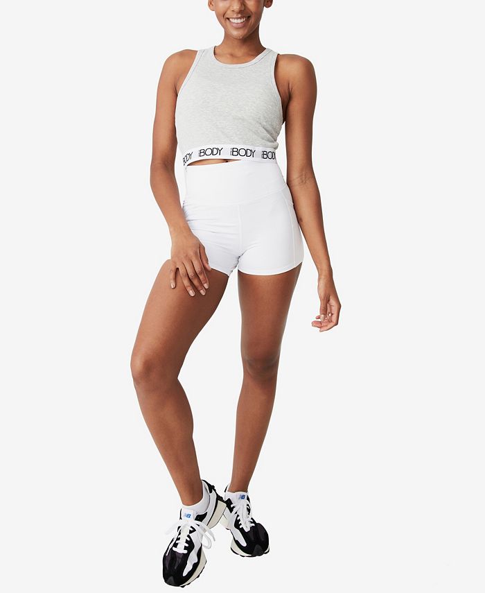 COTTON ON Regata feminina Rib Racer Crop Cinza Tamanho X-S