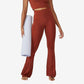 Calça flare de ioga com contorno feminino COTTON ON, marrom, tamanho médio