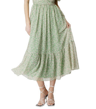 Vestido midi com ombros descobertos Fauna feminino Bardot, verde, tamanho 8
