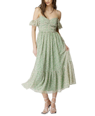 Bardot Women's Fauna Cold Shoulder Midi Dress Green Size 10
