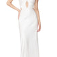 Vestido feminino Bardot Wyn com decote halter, branco, tamanho 2