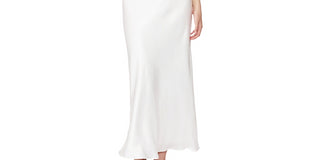 Vestido feminino Bardot Wyn com decote halter, branco, tamanho 8