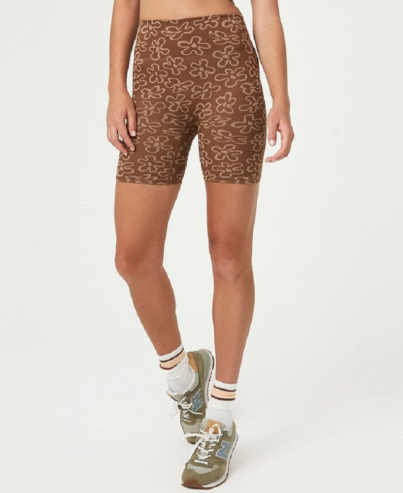 Calções de ciclismo jacquard sem costuras para mulher, castanho, tamanho extragrande, COTTON ON