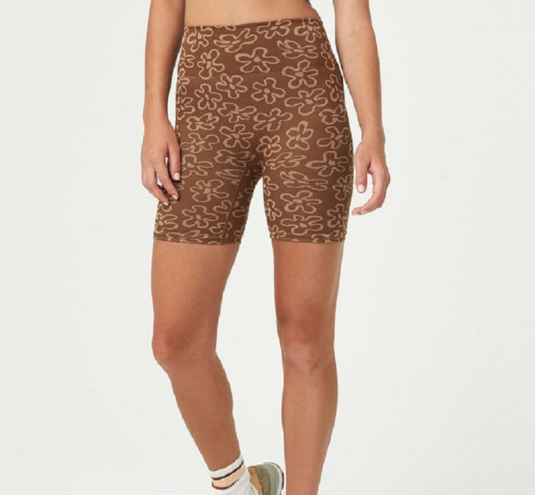 Calções de ciclismo jacquard sem costuras para mulher, castanho, tamanho extragrande, COTTON ON