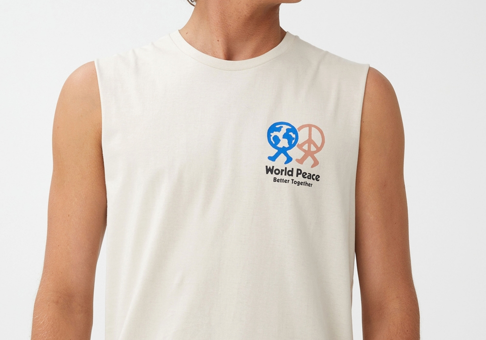 Camiseta regata masculina Tbar Muscle, branca, tamanho pequeno, COTTON ON