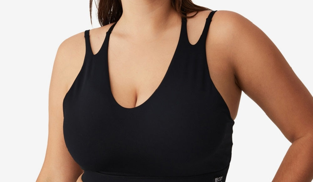Top curto feminino Active Ultimate Workout COTTON ON, preto