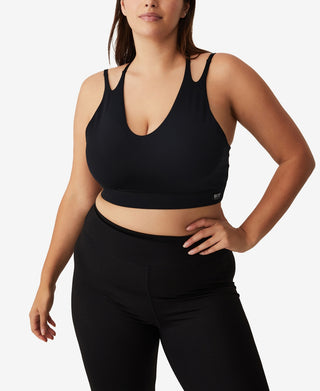 Top curto feminino Active Ultimate Workout COTTON ON, preto