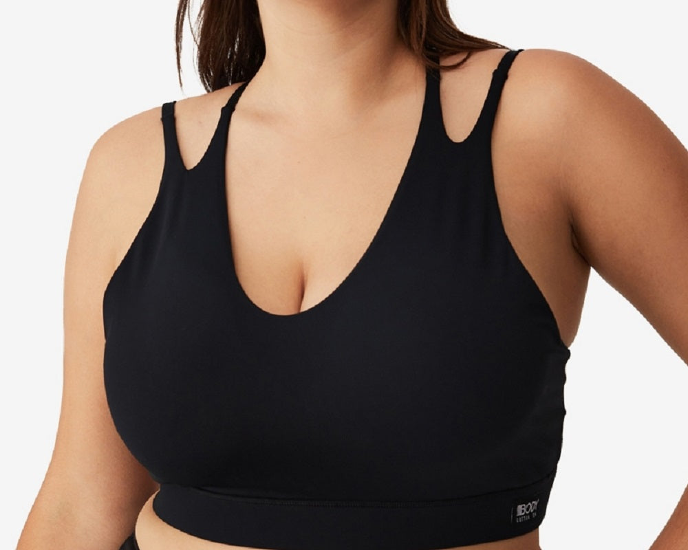 Top curto feminino Active Ultimate Workout COTTON ON, preto