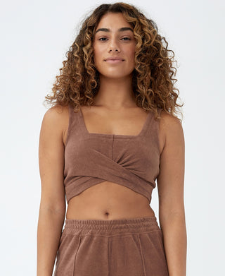 COTTON ON Women's Sweat To Swim Vestlette Top Brown Size Medium