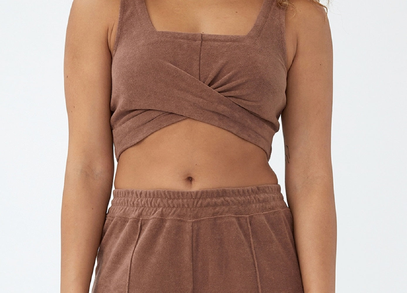 Top Colete Feminino Sweat To Swim Algodão On Marrom Tamanho Médio