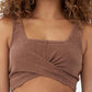 Top de natação feminino COTTON ON, marrom, tamanho pequeno