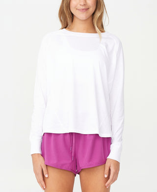 Cotton On Women's Active Rib Long Sleeve Top White Size Medium