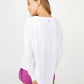 Top de manga comprida com nervuras ativas Cotton On para mulher, branco, tamanho médio