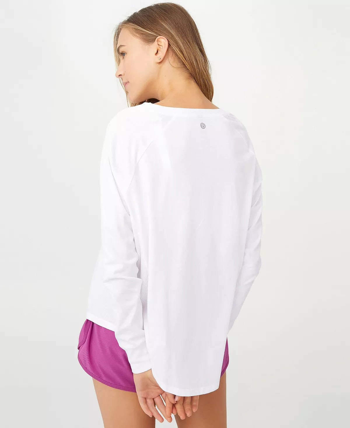 Top de manga comprida com nervuras ativas Cotton On para mulher, branco, tamanho médio