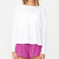 Camiseta feminina Cotton On Active Rib manga comprida branca tamanho pequeno