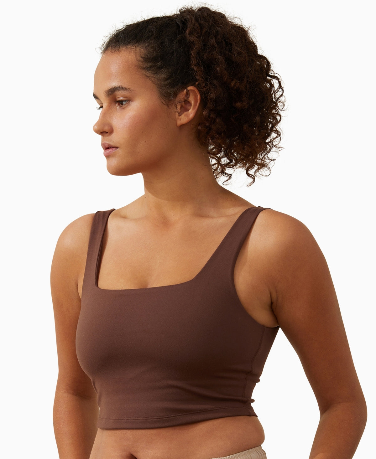 Cotton On Women's Contouring Tiny Vestlette Top Marrom Tamanho Médio