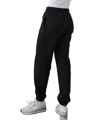 Calça de moletom plush feminina Cotton On, preta, tamanho médio