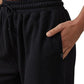 Calça de moletom feminina Cotton On Plush Wide Leg, preta, tamanho médio