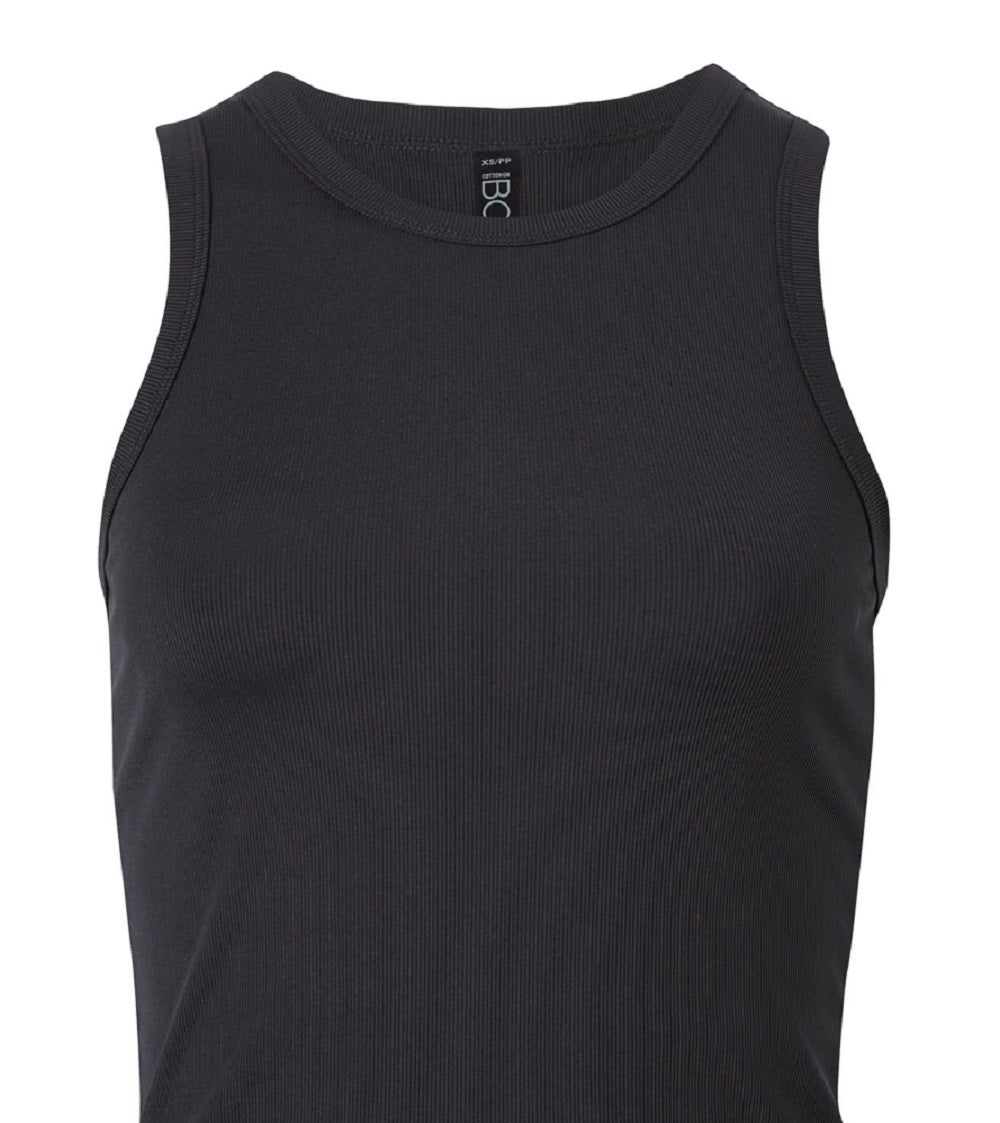 Camiseta regata feminina Cotton On Active Rib, preta, tamanho XS