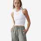 Camiseta regata feminina Cotton On Active Rib, branca, tamanho pequeno