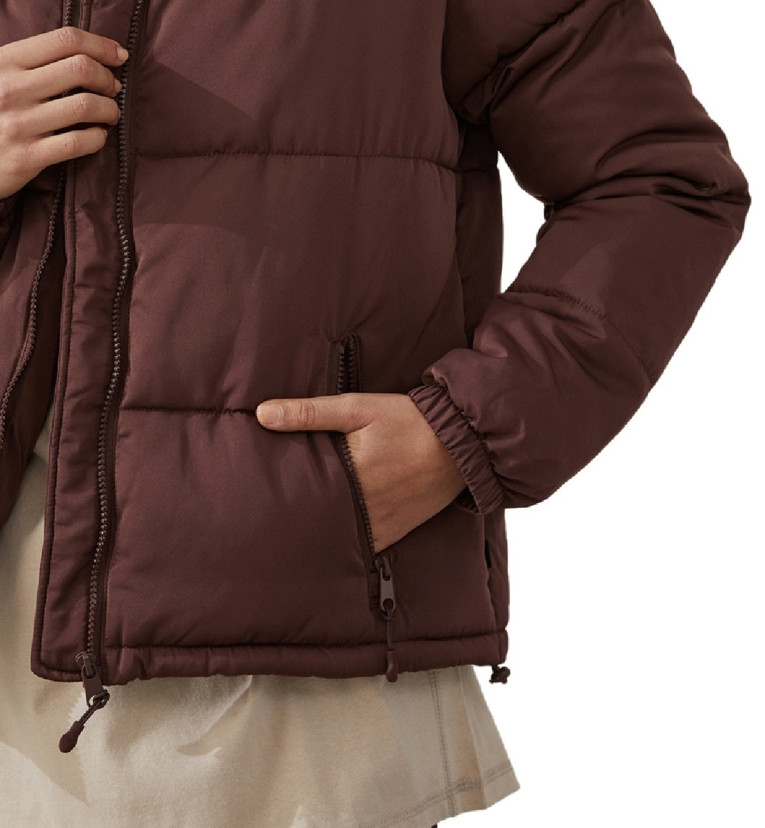 Jaqueta Puffer Cotton On Feminina The Recycled Mother Marrom Tamanho Grande